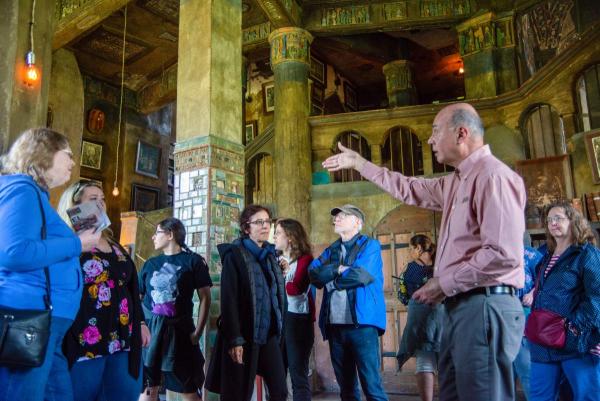 Visitors on a tour on Earth Day in 2019