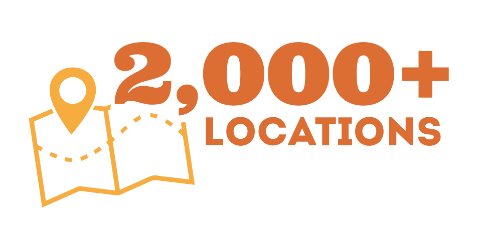 2000 plus locations
